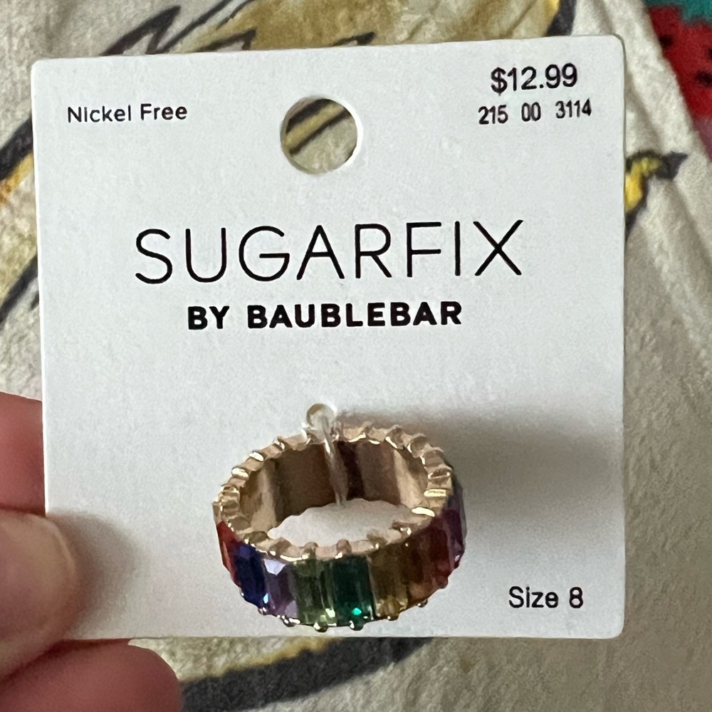BaubleBar Rainbow Baguette Band Ring - Multicolor